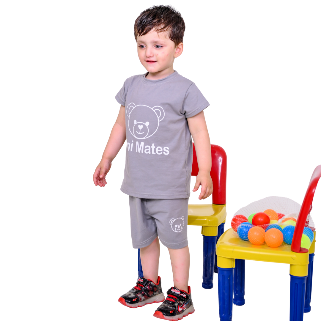 Kids Jersey Bear Two-Piece Set